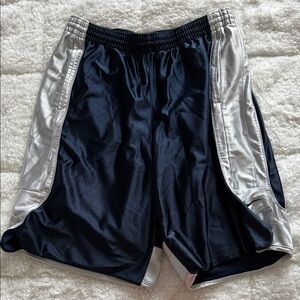 Nike Dark Blue and Silver Athletic Shorts